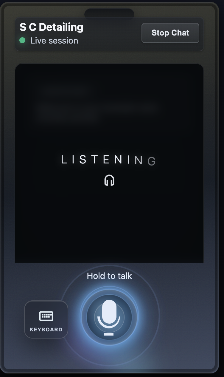 SC Detailing interface screenshot